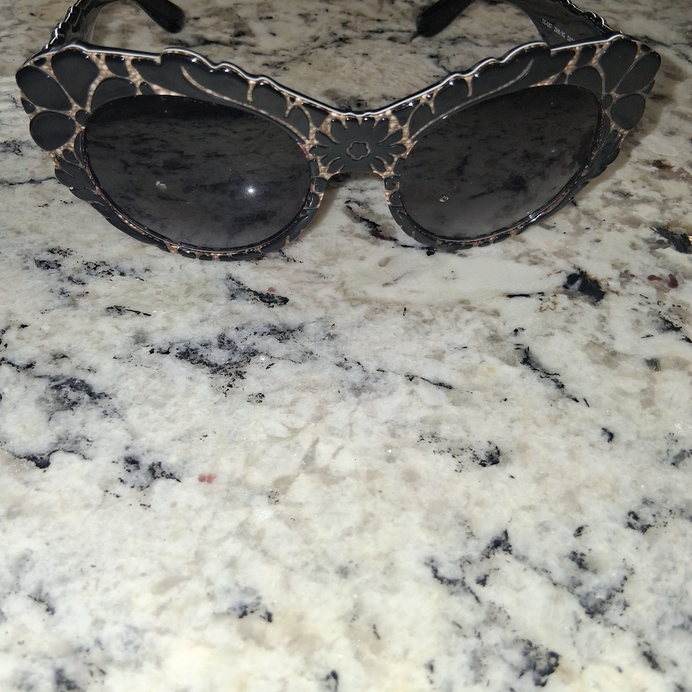 Dolce & Gabbana Black and Cream Lace Sunglasses